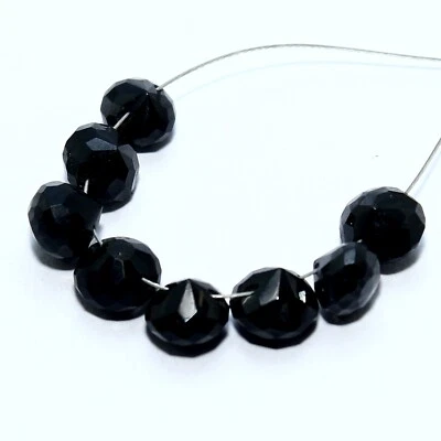 Cuentas de cebolla facetadas de espinela negra briolette piedras preciosas sueltas naturales para hacer joyas Foto 1 de 4