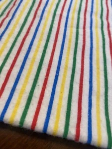 NEW Vtg SOFT Rainbow Stripe Flannel FABRIC 1 YD + 44" W RED YELLOW BLUE GREEN - Picture 1 of 5