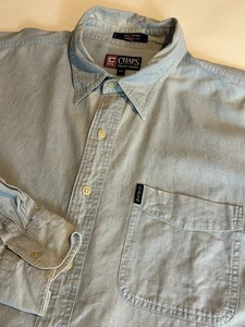 Chaps Ralph Lauren shirt blue chambray denim button up 90s vintage Mens XXL - Picture 1 of 8