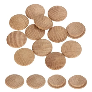 20 Piezas Tapones de Botón de Madera, 23mm/0.91" Roble Madera Dura Tornillo Agujero Enchufe para Muebles - Imagen 1 de 6