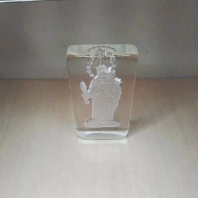 Vintage Clear Glass Religious Figure Sculpture Statue - Image 1 of 4