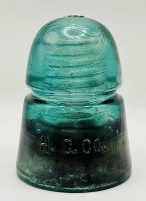 Antique H.C. Company Aqua Blue Beehive Glass Insulator 4.5" - Image 1 of 4