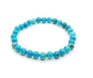 Turquoise Bracelet Beaded 6mm Howlite - Picture 1 of 3
