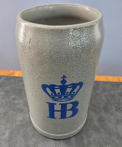Hofbrauhaus München HB Krone 1 L Bierstein glasiert deutsches Steinzeug Keramik Becher - Bild 1 von 5
