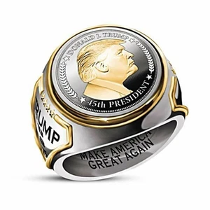 NEW Men Punk Head Ring Vintage Letter Rings Fashion Anniversary Gifts - Picture 1 of 8