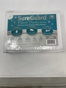 Set of 2 SureGuard Queen Size Pillow Protectors - 100% Waterproof 21x31 - Picture 1 of 1