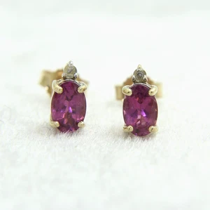 Aretes celtas granate oro 9ct - Imagen 1 de 6
