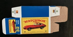 Matchbox #32 ‘E’ Type Jaguar ‘64-‘69 Type E Repro Box - Picture 1 of 2