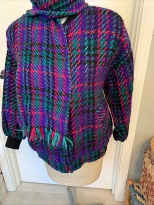 Boyne Valley Weavers Women’s Cardigan & Scarf Sweater XL Multi Zip Wool Blend - Image 1 of 4