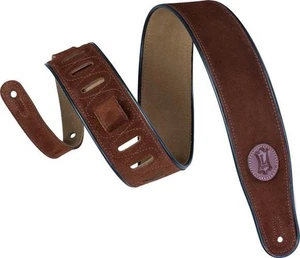 Levy's MSS3 2.5in Suede Guitar strap with Black piping, Brown - Picture 1 of 3