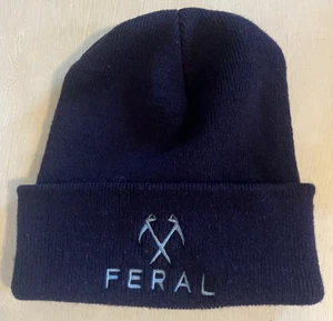 Feral Beanie marineblau Acryl Wintermütze Mütze Erwachsene Einheitsgröße Krempe Logo Denver - Bild 1 von 8