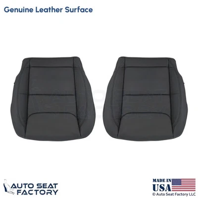 Cubiertas de asiento delanteras inferiores negras para Dodge Ram 1500 2020 cabina y media de cuero genuino Foto 1 de 4