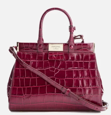 Aspinal of London similar to  florence frame bag Burgundy patent croc RSP£995 - Image 1 of 4