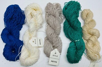 Lucci пряжи Velrexy лот из 5 различных образцов #1 шерсти/металлик новый - Изображение 1 из 4