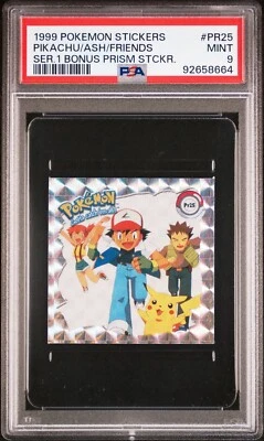 Pikachu Ash & Friends #PR25 Prism Sticker 1999 Pokemon Artbox Series 1 - PSA 9 - Image 1 of 2