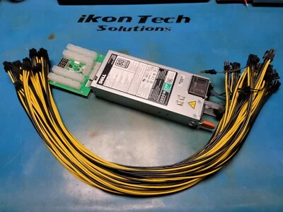 2000W PSU Breakout Board 16AWG PCIe GPU ASIC Crypto Mining Open Rig Power Supply - Image 1 of 4