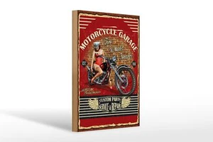 Holzschild Pinup 20x30cm Retro Motorcycle Garage Vintage Deko Schild wooden sign - Bild 1 von 5