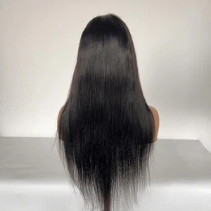 With bangs small cap Straight 22" medium brown lace  lace Frontal wig human hair - Picture 1 of 1