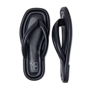 No Boundaries Women's Size 9 Puffy Thong Flip Flop Sandals • Black - Picture 1 of 9