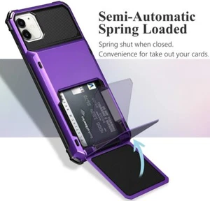 Luxury Armor Hybrid Wallet 4 Card Slot Holder Case For iPhone 11 Pro MAX - Picture 1 of 18