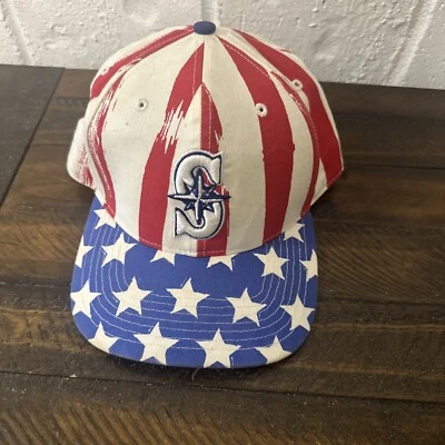 American Flag Seattle Mariners MLB  Baseball Cap Forty Seven Brand SnapBack USA - Image 1 of 4