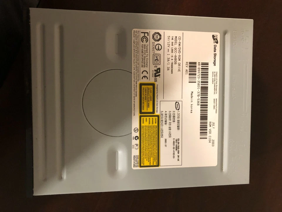 IDE CD-RW/DVD-ROM Drive GCC-4480B by Hitachi H-L Data Storage - Image 1 of 4