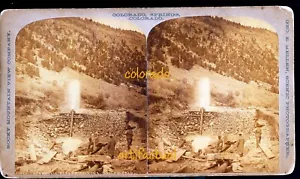 DALLAS COLORADO HYDRAULIC PLACER MINING #1360 Geo Mellen stereo photograph 1881 - Picture 1 of 2