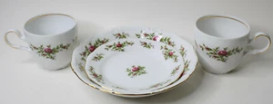 Traditions China Johann Haviland Moss Rose 4 pieces  2 Teacups Bowl Bread Plate - Picture 1 of 12