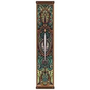 C4Labs Printed Fabric Banner Wall Hanging-Sword Stained Glass Tapestry Design - Picture 1 of 6