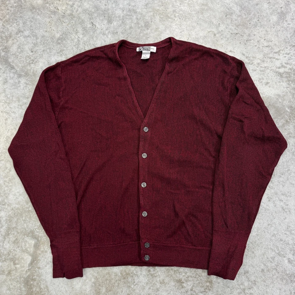Suéter Vintage Cypress Links Para Hombre’s L Cárdigan Botón Delantero Tejido Borgoña Cobain Foto 1 de 4