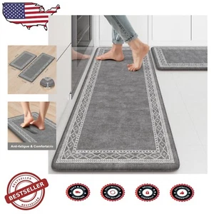 Waterproof Ergonomic Kitchen Mats Set – Durable Non-Slip Floor Comfort Rugs - Picture 1 of 11