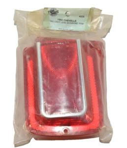 1965 65 Chevelle Tail Light Lens with Chrome Trim Pair 4205 - Trim Parts USA - Picture 1 of 10