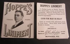 Wholesale Lot of 50 Old Vintage 1920's - HOPPE'S LINIMENT - LABELS - Wisconsin - Picture 1 of 1