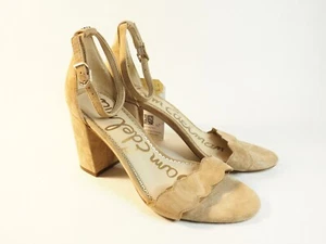 Sam Edelman Tan Camel Suede Odila Block Heels, Size 7 (US) 37 (EUR) - Picture 1 of 14