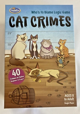 Think Fun Cat Crimes Juego de Mesa Lógico 40 Crímenes para Resolver Un Jugador Foto 1 de 3