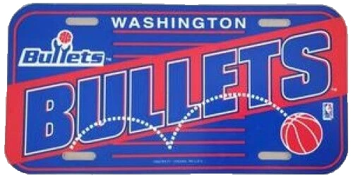 Washington Bullets License Plate NBA Basketball Car Truck Durable Plastic Tag - Image 1 of 1