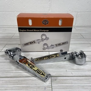 Harley Davidson Custom Harley Scripted Chrome Highway Footpegs - Picture 1 of 8