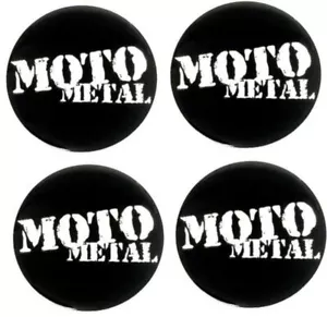 Set 4 Moto Metal 2.4" Black Center Cap Large Logo MO957 MO958 MO959 MO960 MO961 - Picture 1 of 5
