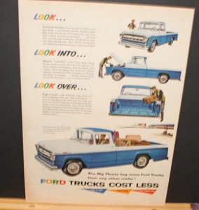 1957 Print Sales AD Advertisement Art Car Automobile FORD F-100 Truck 10x13 #2 - Picture 1 of 1