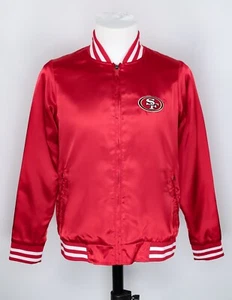 SAN FRANCISCO 49ERS ANTIGUA WOMEN SIZE M SATIN JACKET - VESTE NFL LOGO BRODÉ SF - Picture 1 of 13