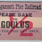 c1890s Narragansett Pier Railroad Ticket Card Peace Dale To Goulds, R.I. RI C54