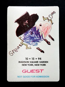 Grateful Dead Backstage Pass MSG New York 10/15/94 10/15/1994 Children Kids Art - Picture 1 of 9
