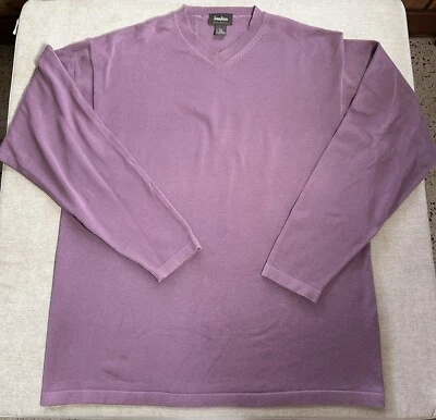 Suéter Pullover Neiman Marcus Para Hombres XXL Cuello en V Púrpura Mezcla de Algodón Tejido Apretado Foto 1 de 4