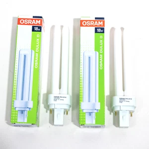 2x OSRAM DULUX D 18W/840 2P G24d-2 1200 lm Cool White 4000k Globe - NEW - Picture 1 of 9
