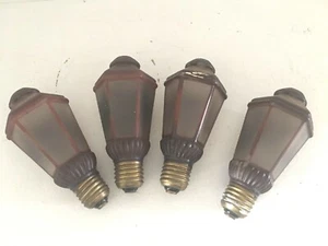 Set of 3 Antique Vtg Figural Christmas Lantern Light Bulb Standard AUSTRIA 5"  - Picture 1 of 3