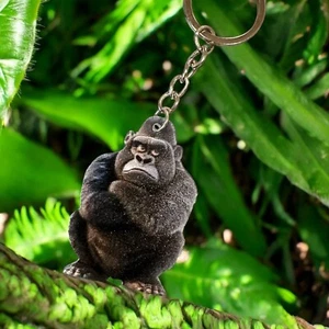 Monkey Ape Keyring Cartoon Key Chain Acrylic Charm Key Fob Silverback Gorillas - Picture 1 of 7
