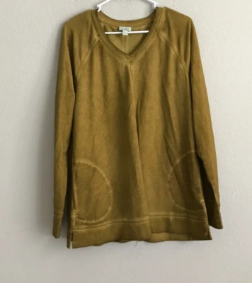 LOGO Lounge by Lori Goldstein Distress 法国特里上衣竹子 (Sz XS) a547068 - — 第 1/3 张图片