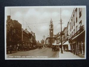 Essex Colchester HIGH STREET showing GARAGE & AUTOMOBILE ASSOC SIGN c1920s RPPC - Picture 1 of 4