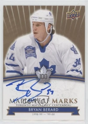 2017 Upper Deck Toronto Maple Leafs Centennial Leaf Marks Bryan Berard Auto - Image 1 of 2