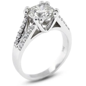 Anillo de oro blanco con diamantes naturales brillantes redondos F SI1 1,19 ctw F SI1 - Imagen 1 de 14